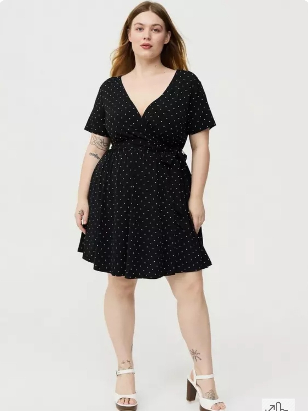 Torrid Black And White polka dot Surplice Romper 3X NWT